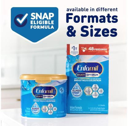 Enfamil Optimum Baby Formula, Our Closest Formula to Breast Milk, Immune-Supporting Lactoferrin also found in Breast Milk, Brain-Building DHA, 20.5 Oz