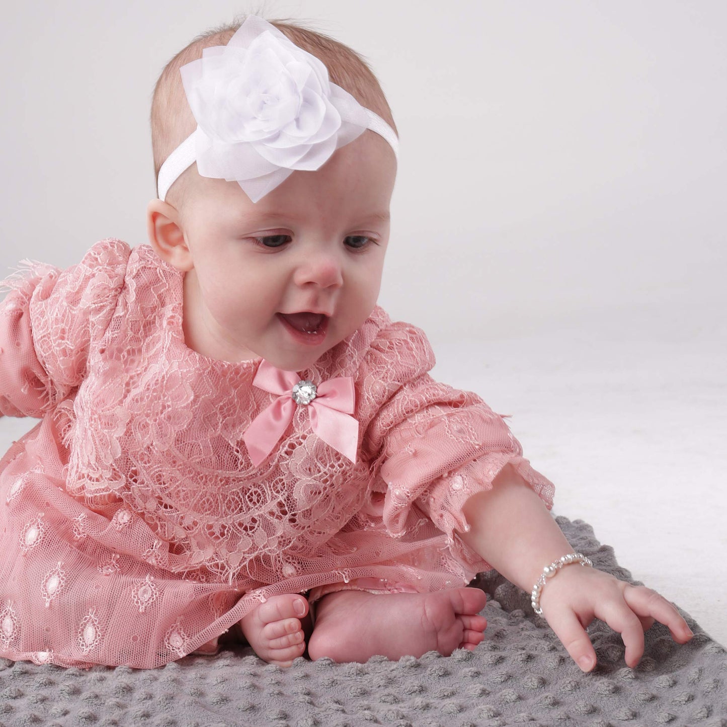 Cherished Moments Baby or Children's Sterling Silver Flower Girl Bracelet with High-End Simulated Pearls with Daisy Charm for Infants, Toddlers, Kids, or Little Girls