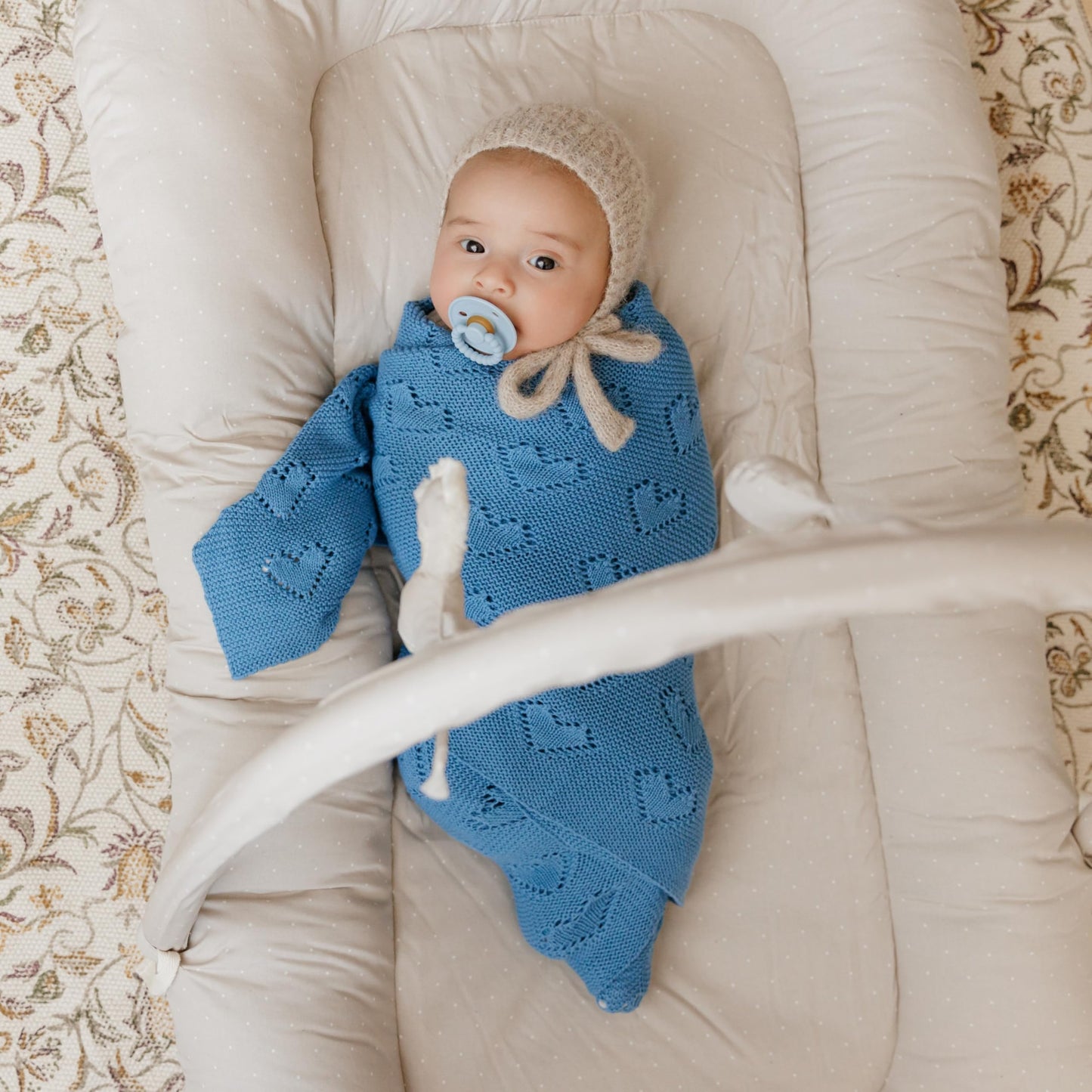 Swaddling Blanket for Girls - 100% Luxury Cotton Knit Heart Baby Blanket - Soft Warm Cozy Swaddle Receiving Stroller Crib Receiving Blanket for Newborns Infants & Toddlers (Pink, 0-2 Years)