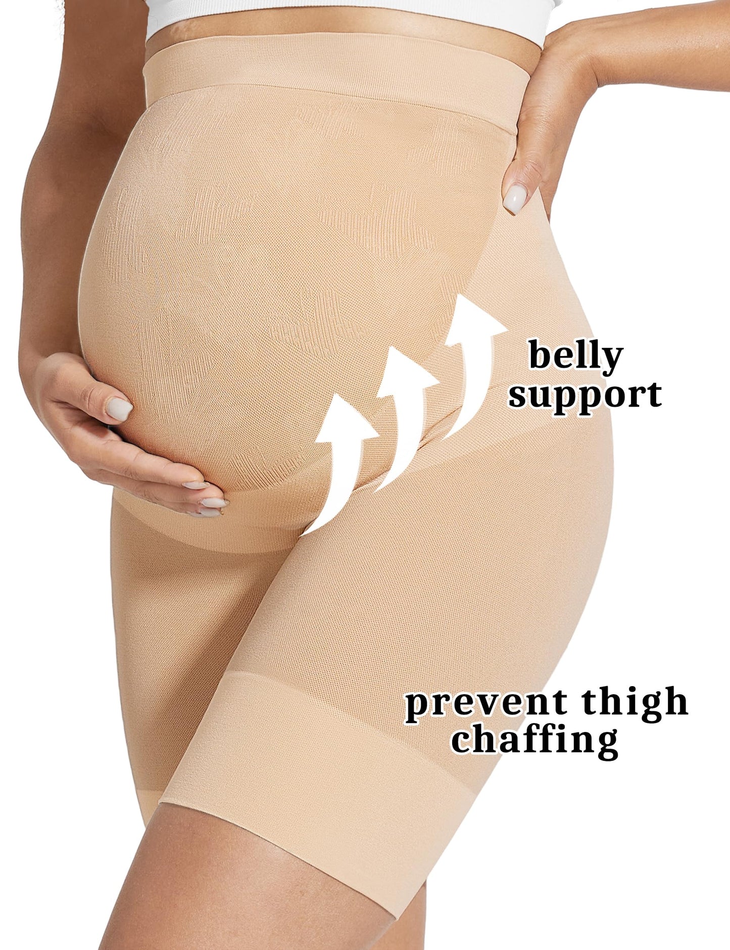 KIM S Shape Your Bump Seamless Maternity Shapewear for Dress, Pregnancy Postpartum Prevent Chafing Support-Underwear
