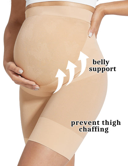 KIM S Shape Your Bump Seamless Maternity Shapewear for Dress, Pregnancy Postpartum Prevent Chafing Support-Underwear