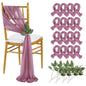 QueenDream Light Blue Sashes Chair Aisle Decorations: 24 Pack Baby Shower Chair Cover 8FT Long Tulle Draping Fabric Wedding Reception Church