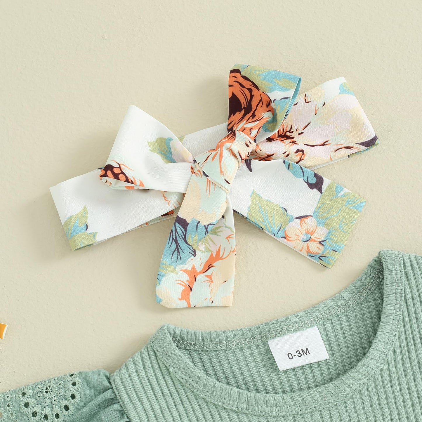 Hello World Newborn Outfit Baby Girl Going Home Outfit Ruffle Ribbed Romper Top Floral Pants Set Cute Summer Clothes