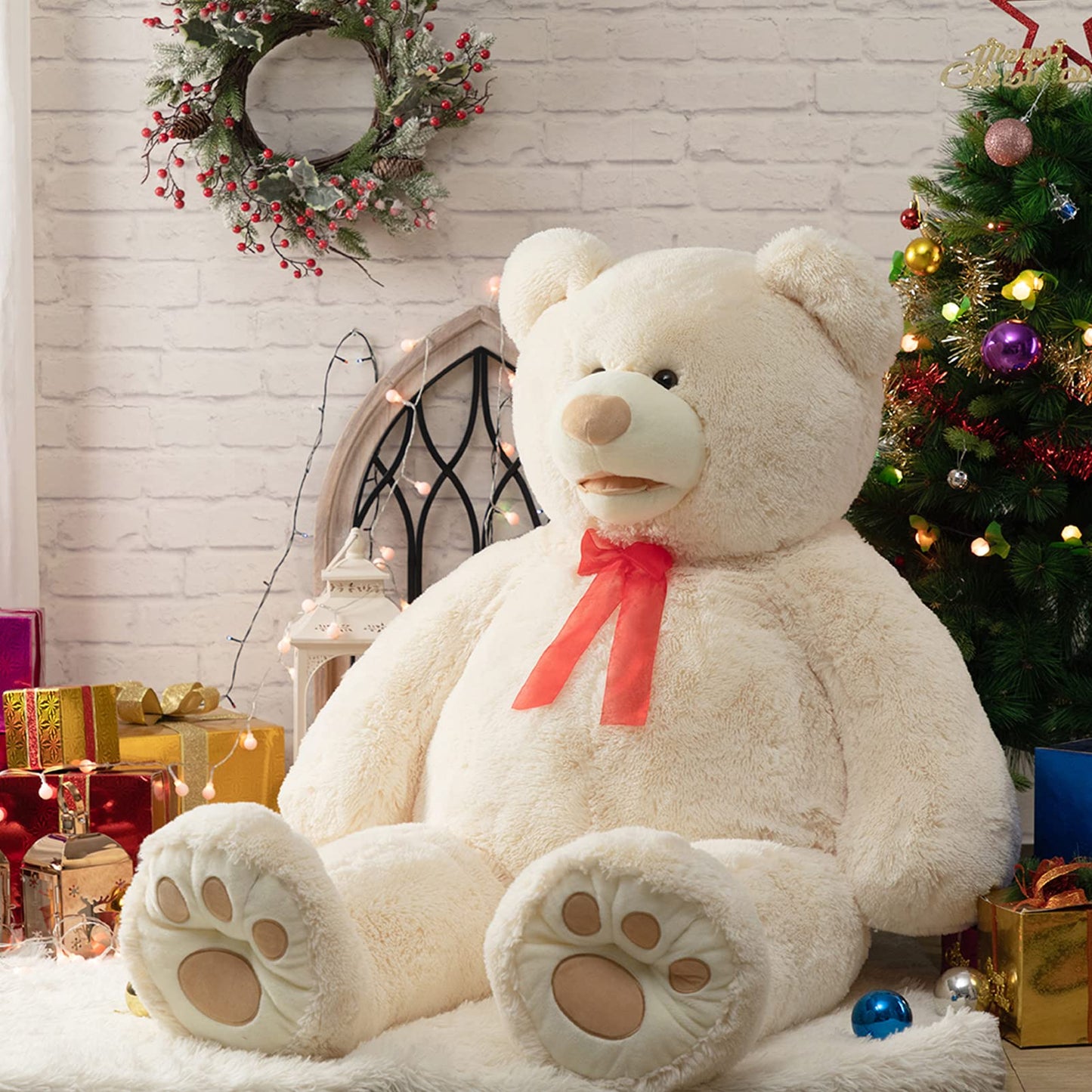 HollyHOME 6ft Teddy Bear Giant Teddy Bear Stuffed Animal with Embroidered Paws Holiday Valentine's Toy Gift for Girlfriend Kids 72 inches Brown