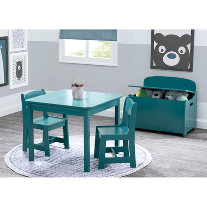 Delta Children MySize Kids Wood Table and Chair Set (2 Chairs Included) - Ideal for Arts & Crafts, Snack Time, & More - Greenguard Gold Certified, Bianca White, 3 Piece Set