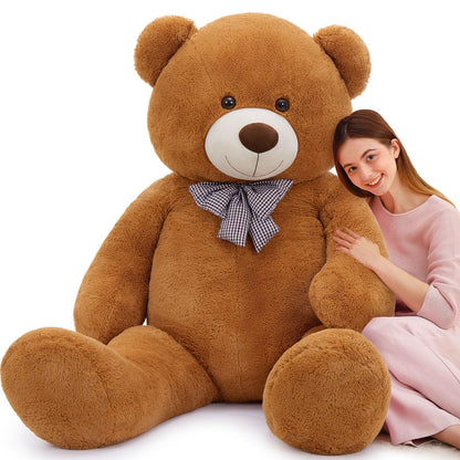 MaoGoLan Giant Big Teddy Bear 4 Feet 47 inch Life Size Tan Plush Bear Brown Stuffed Animal for Children Boyfriend