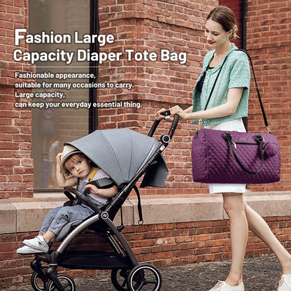 LOVEVOOK Diaper Bag Tote with Pacifier Case and Changing Pad, Large Capacity Mommy Bag for Hospital and Weekender Travel, Functional Baby Bag Newborn Baby Essential, Black