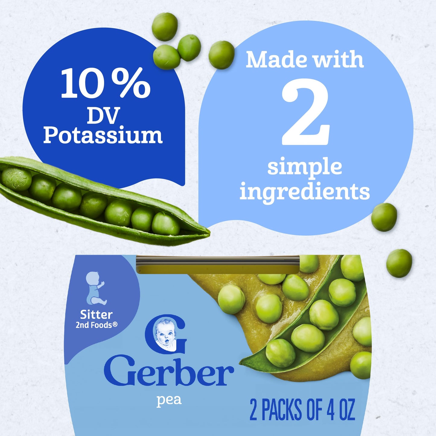 Gerber 2nd Food Baby Food Green Bean Puree, Natural & Non-GMO, 8 Ounce, 2 Count (Pack of 8)
