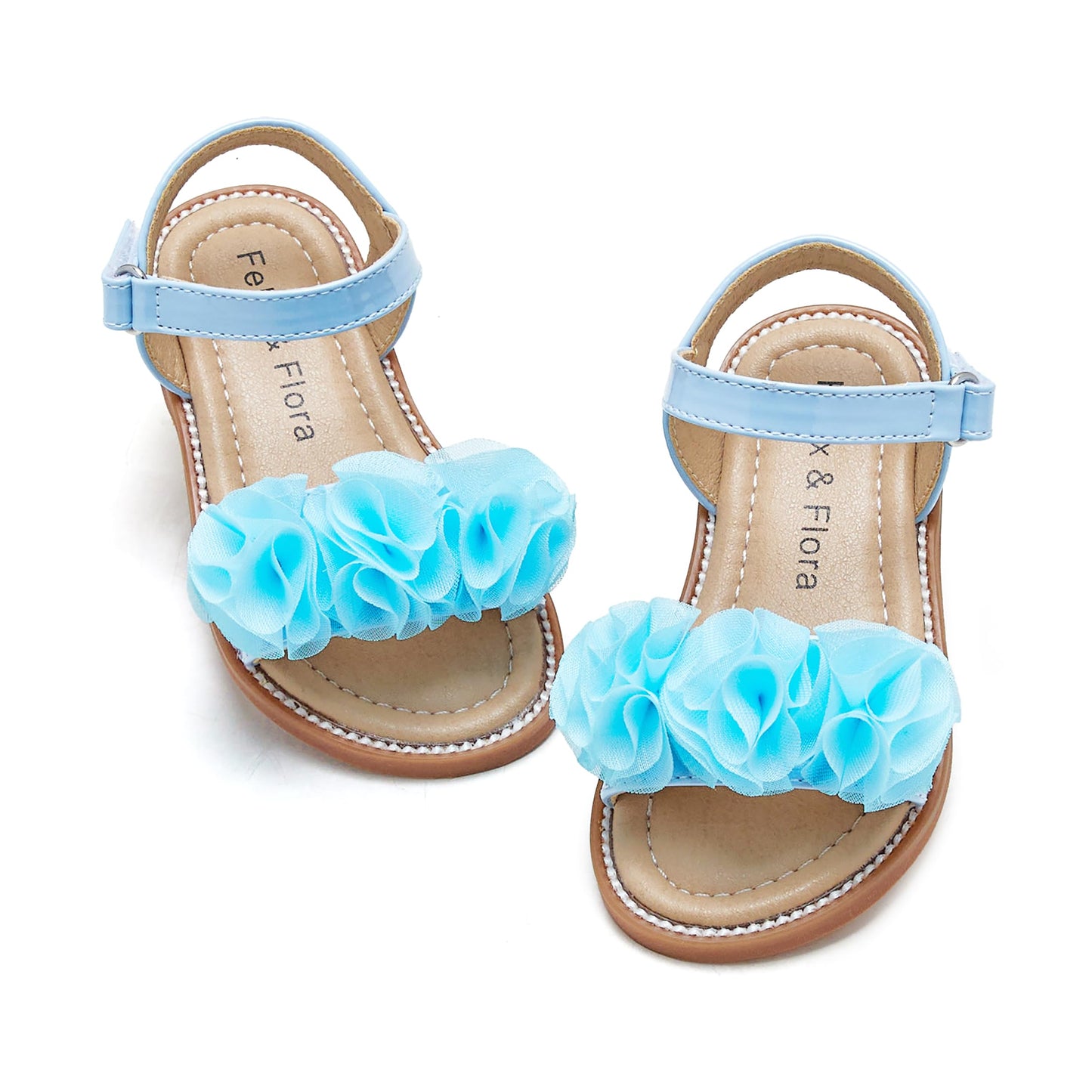 Felix & Flora Toddler Girls Sandals Soft Rubber Flats Summer Baby Flower Girl Shoes.