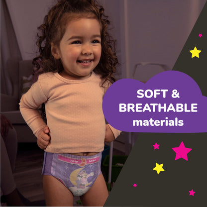 Pull-Ups Girls' Nighttime Potty Training Pants, Training Underwear, 2T-3T (16-34 lbs), 68 Ct, Packaging May Vary