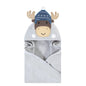 Hudson Baby Unisex Baby Cotton Animal Face Hooded Towel, Pretty Elephant, One Size