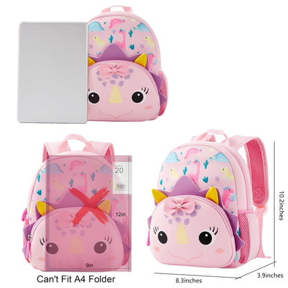 KK CRAFTS Preschool Backpack Toddler Neoprene Animal Schoolbag Lunch backpack for Kids Boys Girls(Dinosaur)