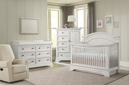 Westwood Design Arch Paneled 4 in 1 Convertible Crib, Olivia, Brushed White