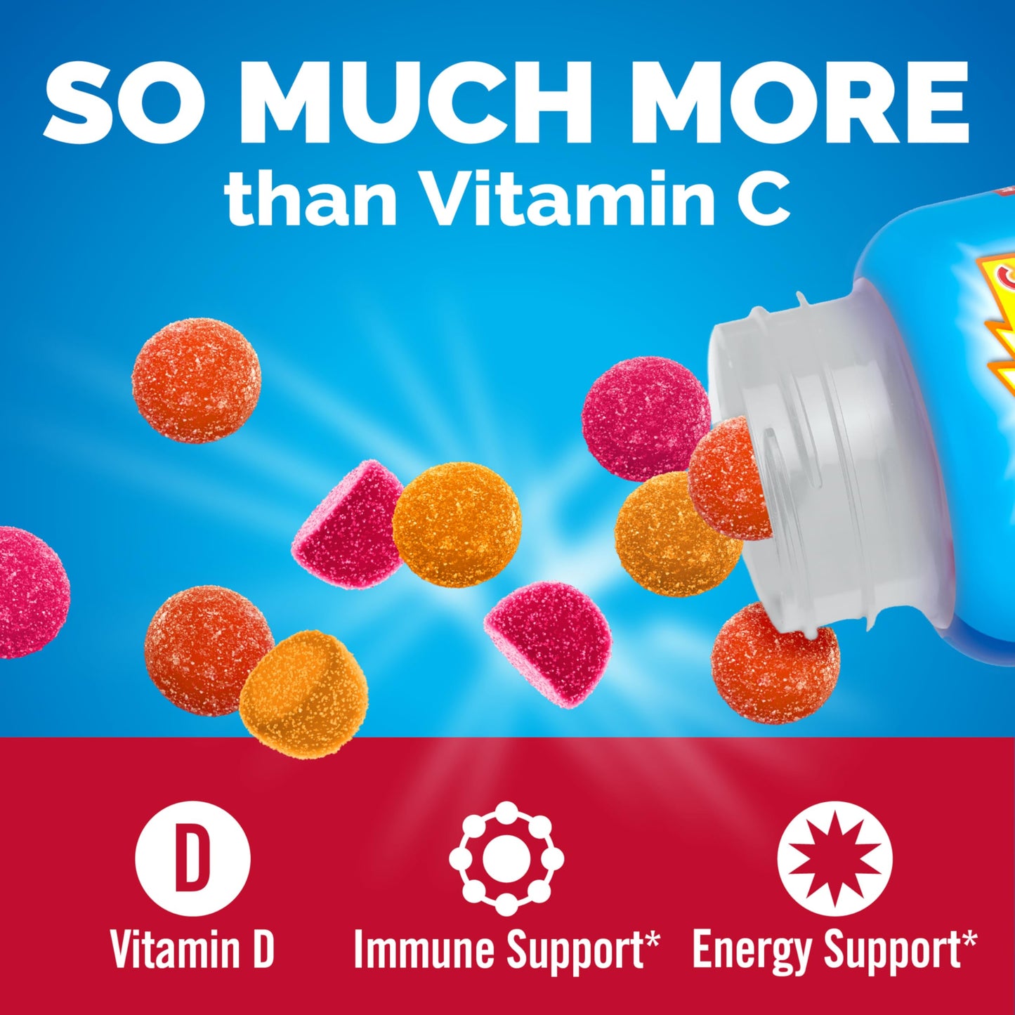 Emergen-C Kidz Daily Immune Support Dietary Supplements, Flavored Gummies with Vitamin C and B Vitamins for Immune Support, Berry Bash - 44 Count
