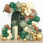 Amandir 153pcs Sage Green Balloon Garland Arch Kit, Different Sizes 18 12 10 5 inch Green Blush Gold Latex Metallic Confetti Gold Balloons for Birthday Baby Shower Wedding Safari Forest Decorations