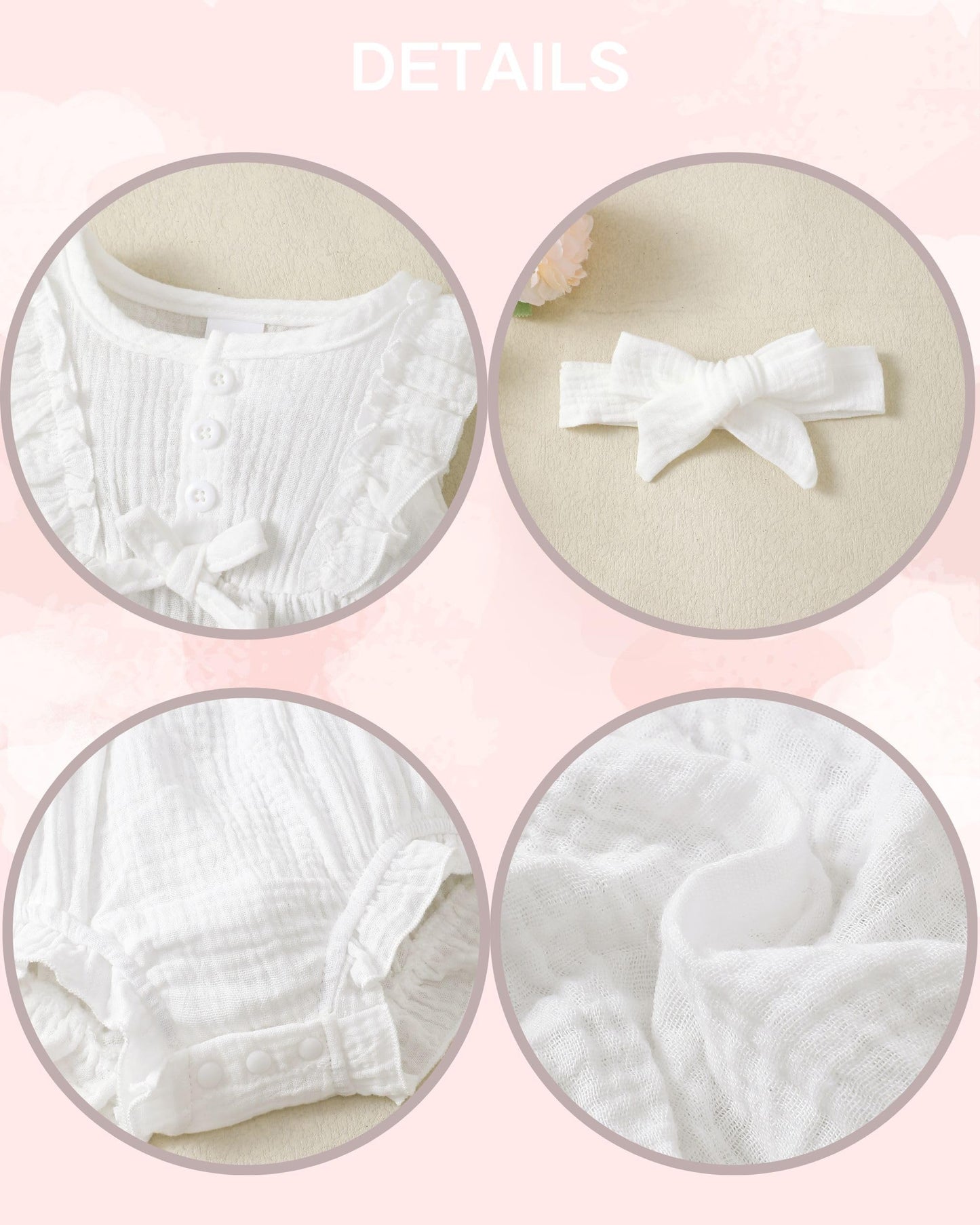 Renotemy Newborn Infant Baby Girl Clothes Rompers Summer Jumpsuits Short Sleeve Romper Infant Baby Clothes Girl