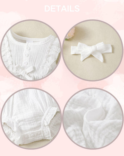 Renotemy Newborn Infant Baby Girl Clothes Rompers Summer Jumpsuits Short Sleeve Romper Infant Baby Clothes Girl