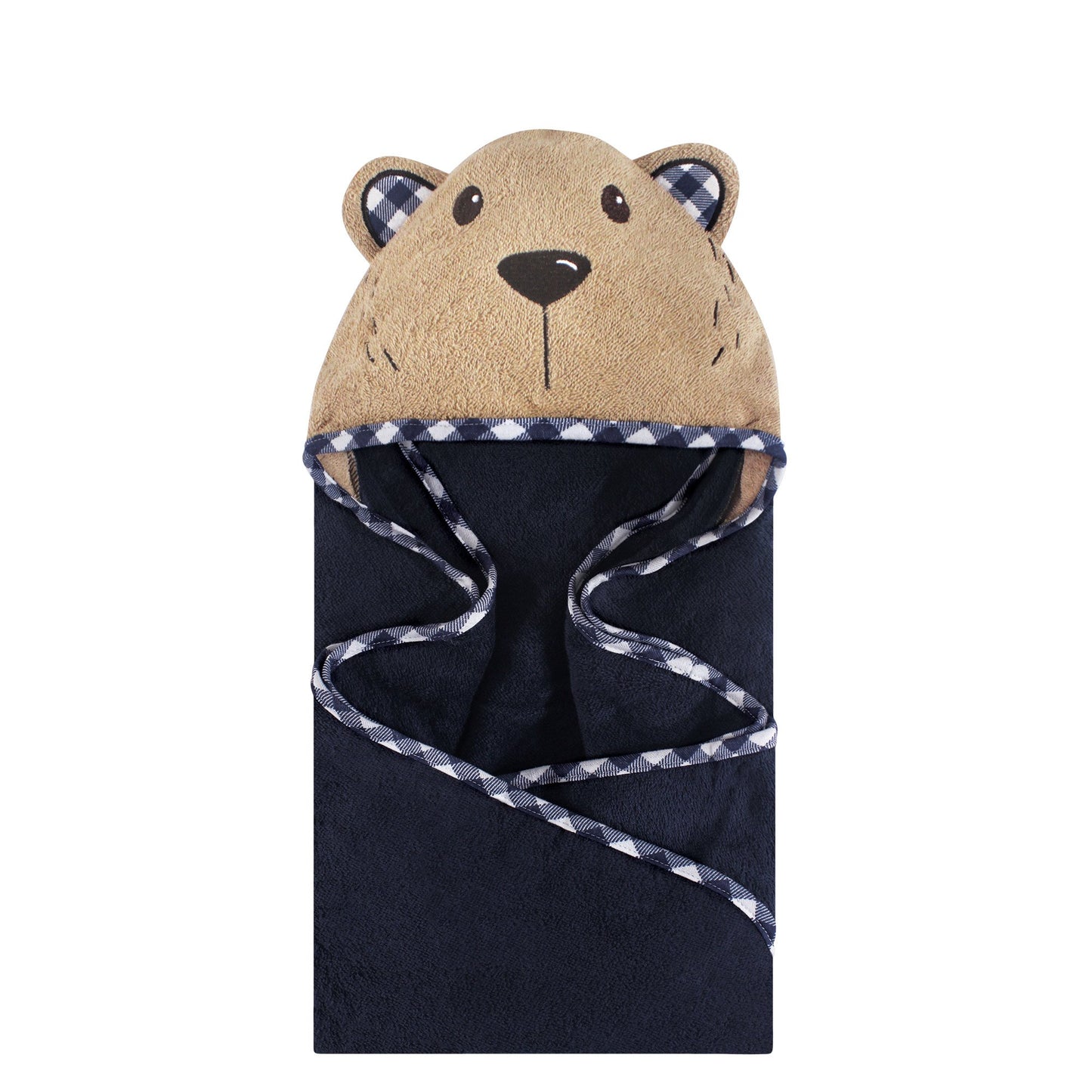 Hudson Baby Unisex Baby Cotton Animal Face Hooded Towel, Pretty Elephant, One Size
