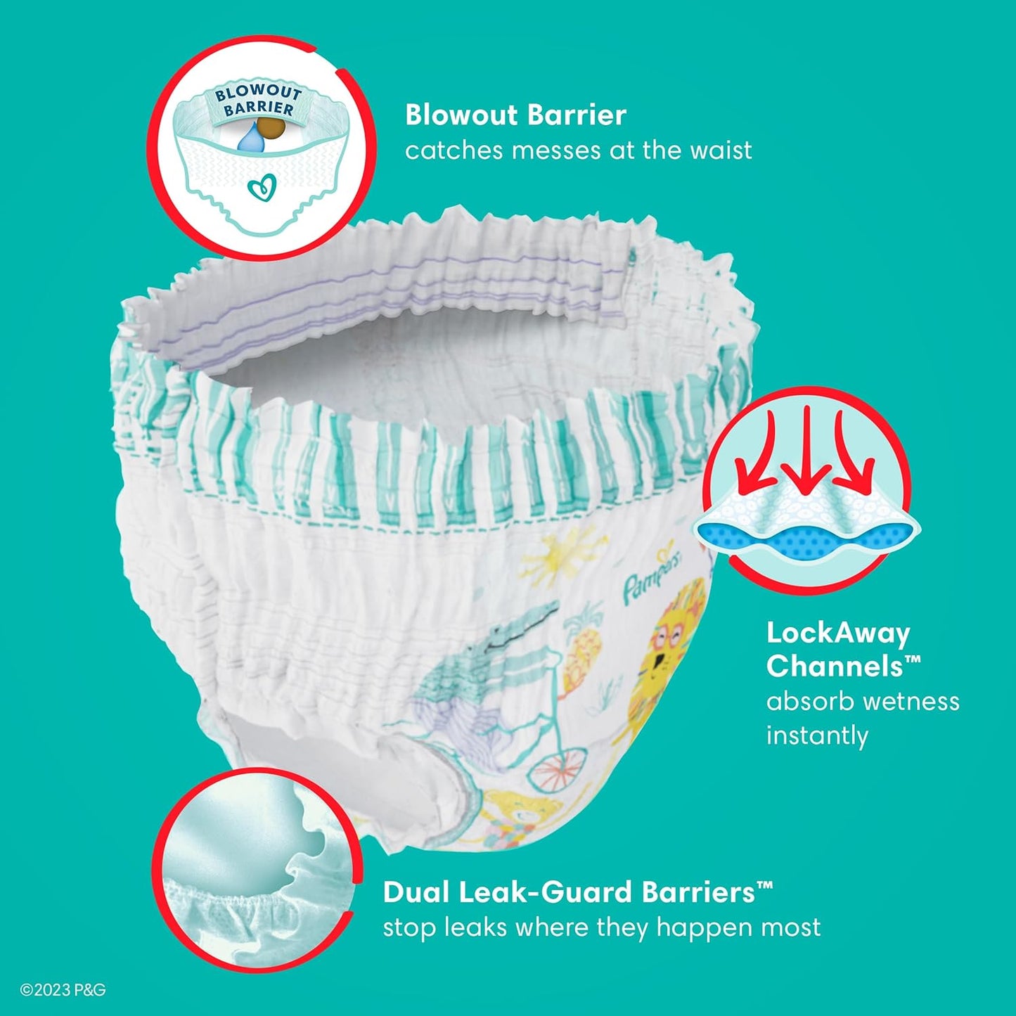 Pampers Cruisers 360 Pull-On Diapers, Size 7 (41+ lbs), 17 Count, Babyproof up to 100% Leakproof Diaper