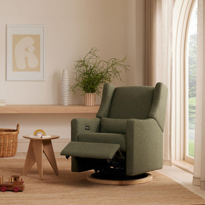 Babyletto Kiwi Electric Power Glider Recliner Nursery Chair w/ USB Ports - Water & Stain Resistant Glider Rocking Chair for Nursery - GREENGUARD Gold Certified Swivel Rocker Recliner Chair - Cream