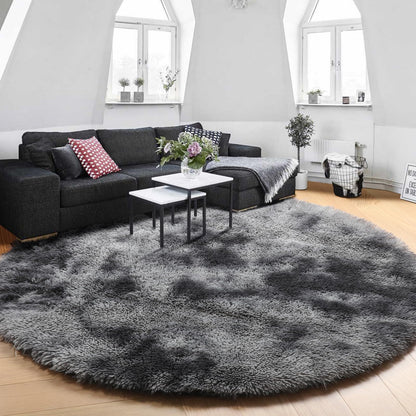 Pink Round Area Rugs 6Ft for Bedroom Living Room, Big Fluffy Shag Circle Rug for Kids Playroom, Cute Preppy Room Decor for Teen Girls, Cozy Fuzzy Furry Plush Carpets for Baby Nursery, Dorm, Classroom