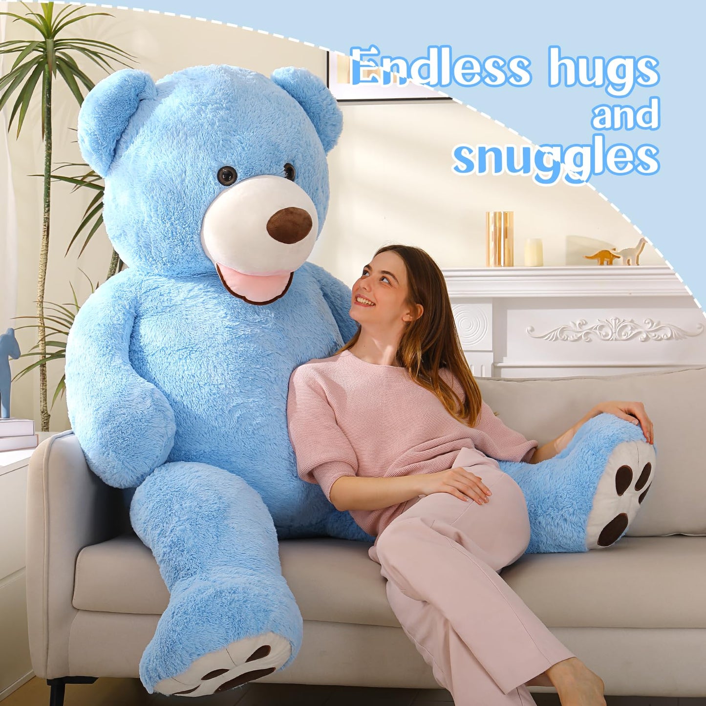 MaoGoLan Giant Teddy Bear Stuffed Animal, 10 Feet Tall, Jumbo Size Plush, Charming and Fluffy for Decorations, Celebrations, Valentine's Day