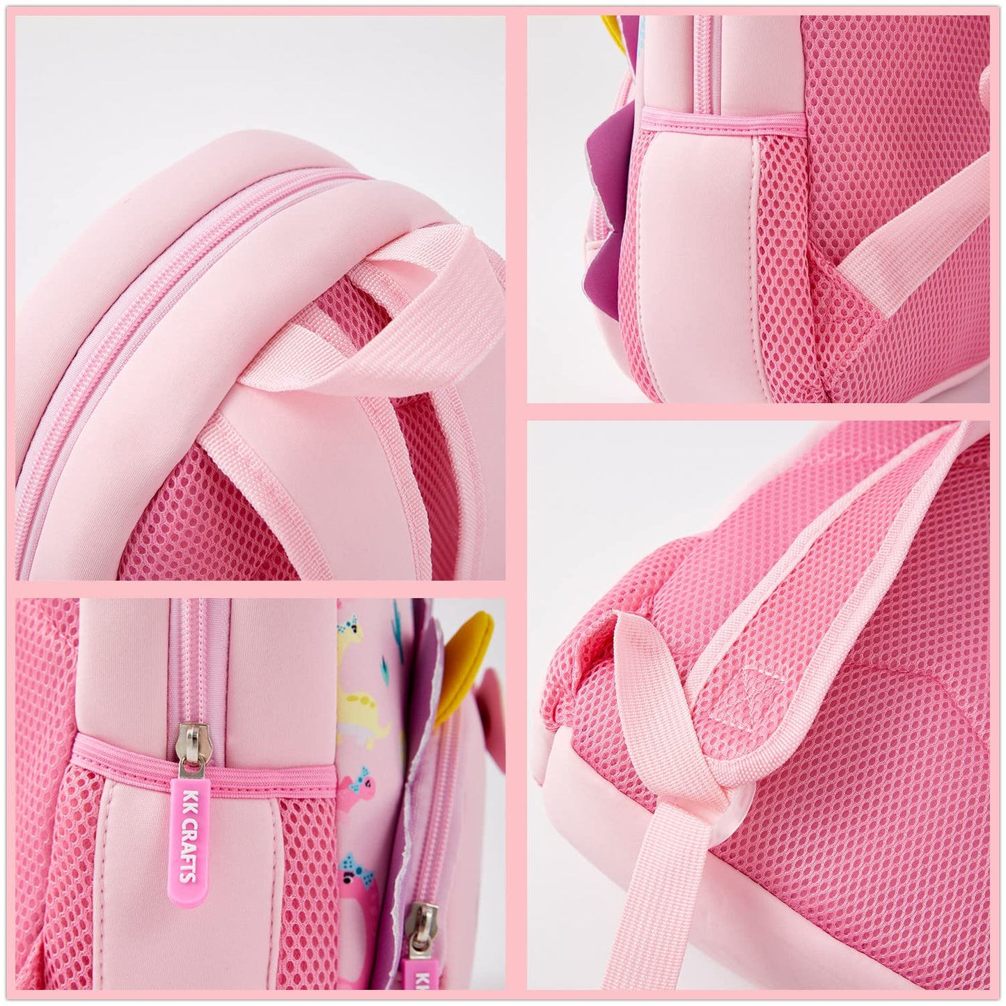 KK CRAFTS Preschool Backpack Toddler Neoprene Animal Schoolbag Lunch backpack for Kids Boys Girls(Dinosaur)