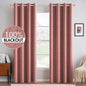 MIULEE 100% Blackout Linen Textured Curtains for Bedroom Solid Thermal Insulated Natural Beige Grommet Room Darkening Curtains & Drapes Luxury Decor for Living Room Nursery 52 x 84 Inch (2 Panels)