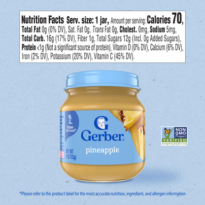 Gerber Stage 1 Baby Food, Organic Butternut Squash Jar, Baby Puree, Non-GMO, Vegetable, Puree Jars Glass, 10-pack