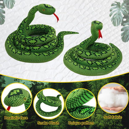 Snake Plush 118inch/300cm Stuffed Snake Animal Large Snake Toys Christmas Birthday Gifts for Boys Girls Kids Giant Stuffed Animals Snake Lifelike Plush Snake Fake Snake Yellow