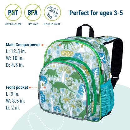 Wildkin 12-inch Kids Backpack – Padded, Adjustable, Ideal for Daycare & Travel - Trains, Planes, and Trucks