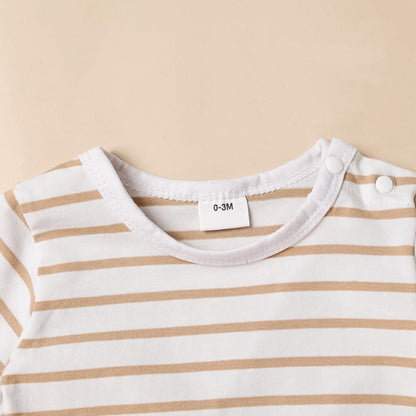 Baby Boy Clothes Newborn Outfits Stripe Romper Infant Cartoon Overall Adjustable Suspender Pants Set 0-18 Months
