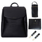 Leather Diaper Bag Backpack with USB Charging port, Changing Pad, Stroller Straps, and Bottle Holder (Brown Olivia)