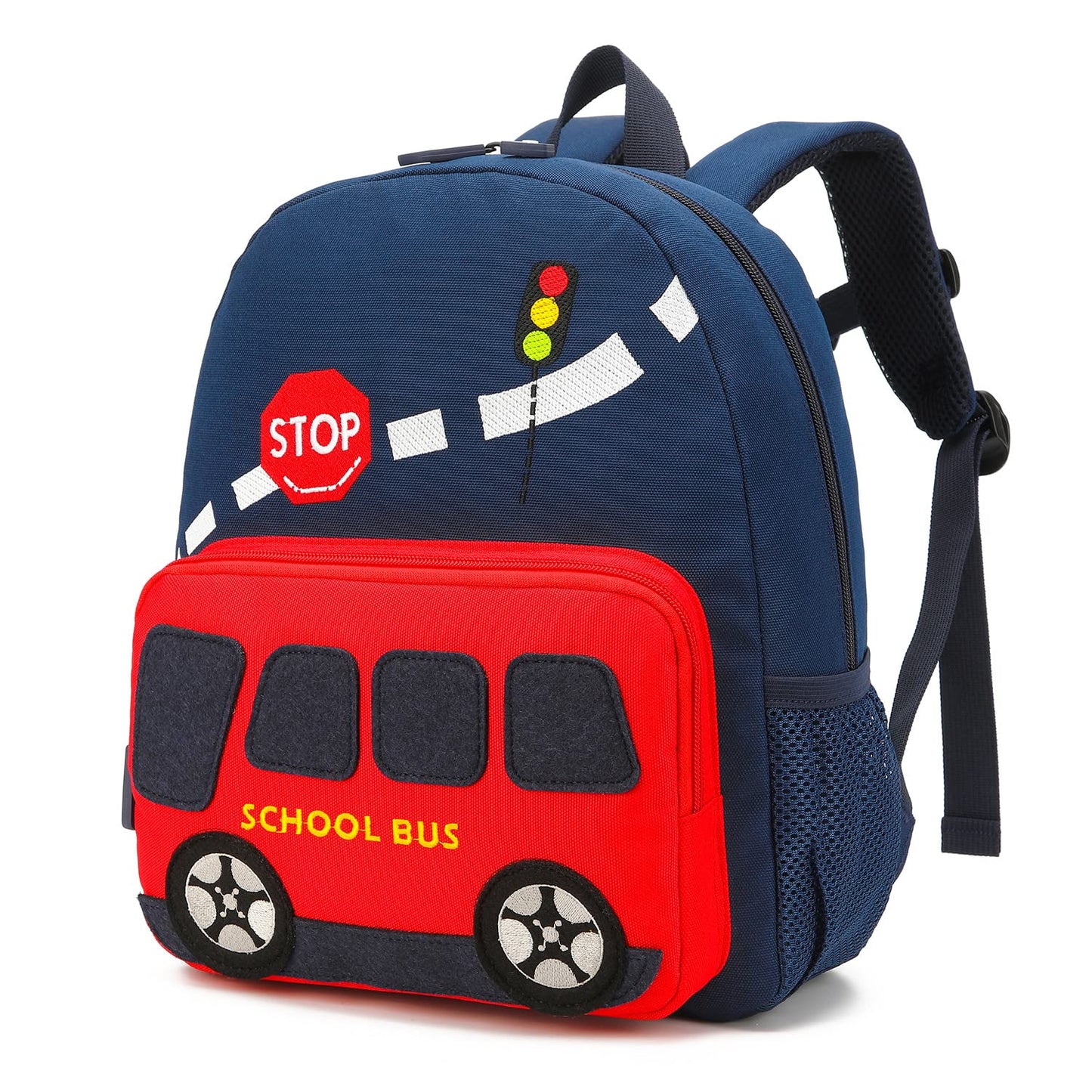 Car Dinosaur Kids Toddler Backpack for Boys and Girls Children Waterproof Preschool Bag(Red Music Party)