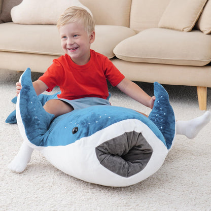 39 Inch Whale Shark Stuffed Animal – Giant Plush Shark Pillow Toy, Realistic Big Whale Shark Plushie for Kids and Ocean Lovers, Large Cuddly Gift