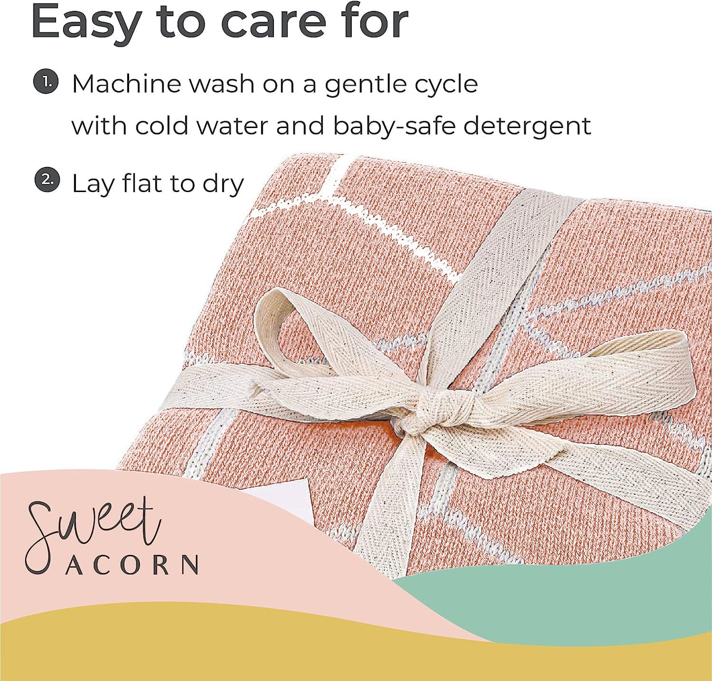 Knit Baby Blanket in Elegant Pattern, Organic Cotton Blankets for Crib or Stroller, Receiving Blankets - Salt White