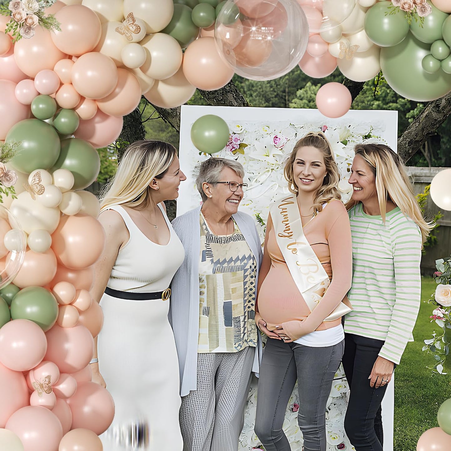 Pink and Sage Green Balloon Arch Kit 131 Pcs Dusty Pink Green Balloons Different Size for Wedding Birthday Baby Shower Gender Reveal Decorations