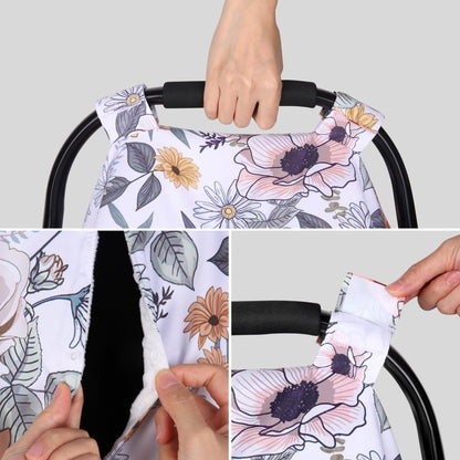 Rquite Car Seat Cover Baby, Carseat Covers Baby Boy, Minky Infant Car Seat Cover Winter, Peekaboo Opening Car Seat Canopy, Multi-use Baby Carrier, Stroller, Nursing Cover, Minky Blanket, Dinosaur