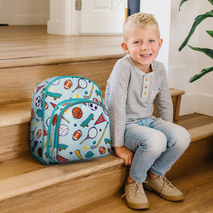 Wildkin 12-inch Kids Backpack – Padded, Adjustable, Ideal for Daycare & Travel - Trains, Planes, and Trucks