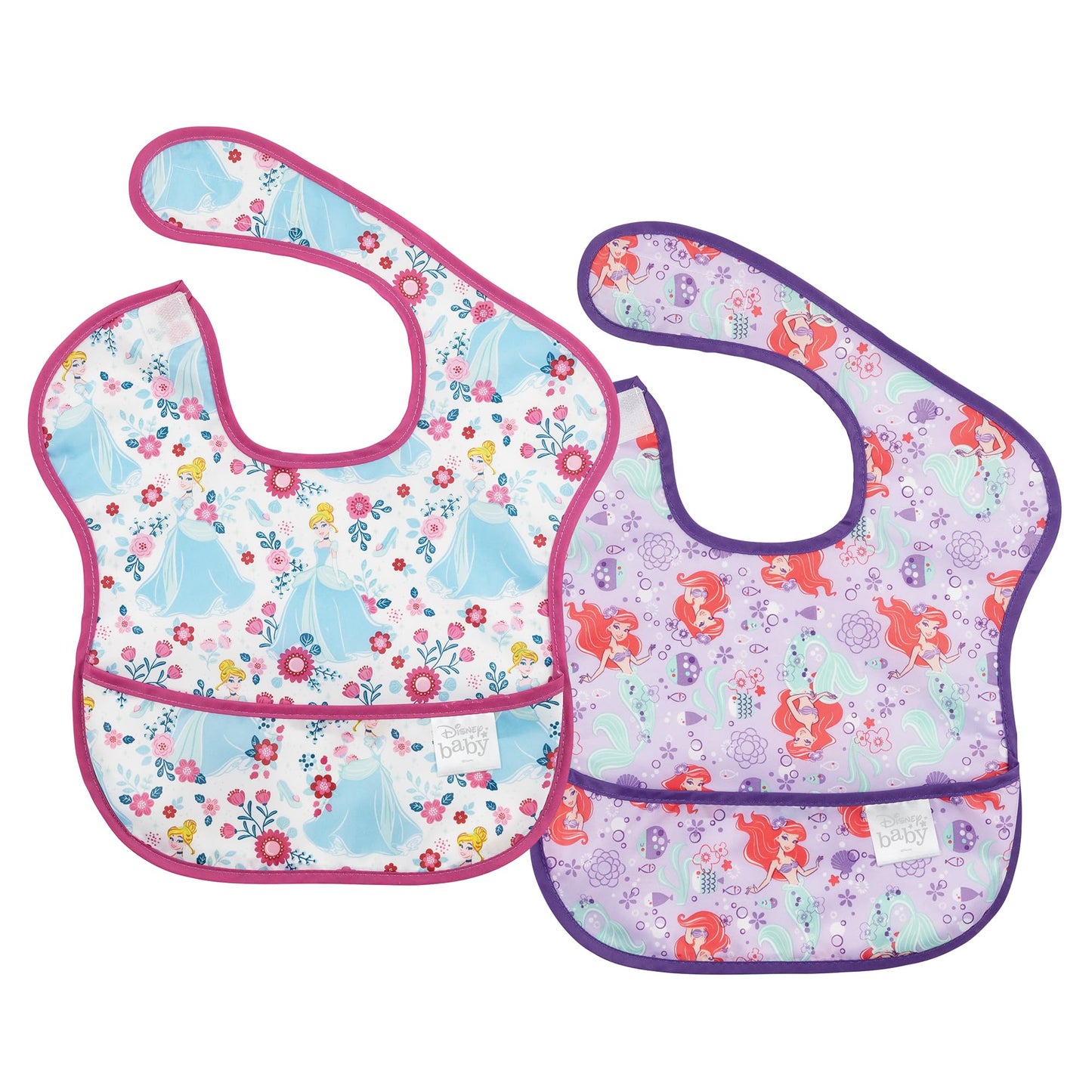 Bumkins Disney Bibs for Girl or Boy, SuperBib Baby and Toddler 6-24 Months, Essential Must Have for Eating, Feeding, Baby Led Weaning, Mess Saving Waterproof Soft Fabric, 3-pk Pooh Bear and Friends