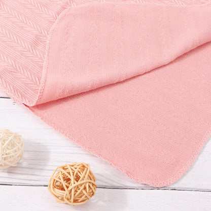 Newborn Receiving Blanket with Bow Hat Mittens Wooden Card Set Wheat-Pattern Newborns Toddler Baby Boy Girl Nursery Swaddle Wrap