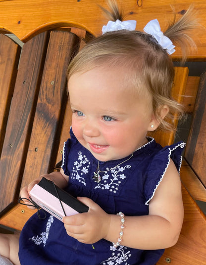 Cherished Moments Children's 14K Gold-plated or Sterling Silver Bracelet with Stardust Beads and Austrian Crystals for Babies, Infants, Toddlers, and Girls Jewelry Gifts