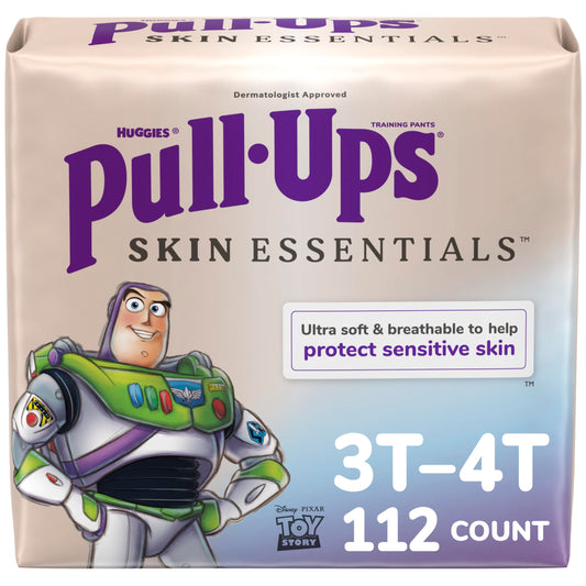 Pull-Ups Boys' Skin Essentials Potty Training Pants, Training Underwear, 2T-3T (16-34 lbs), 124 Ct (4 Packs of 31)