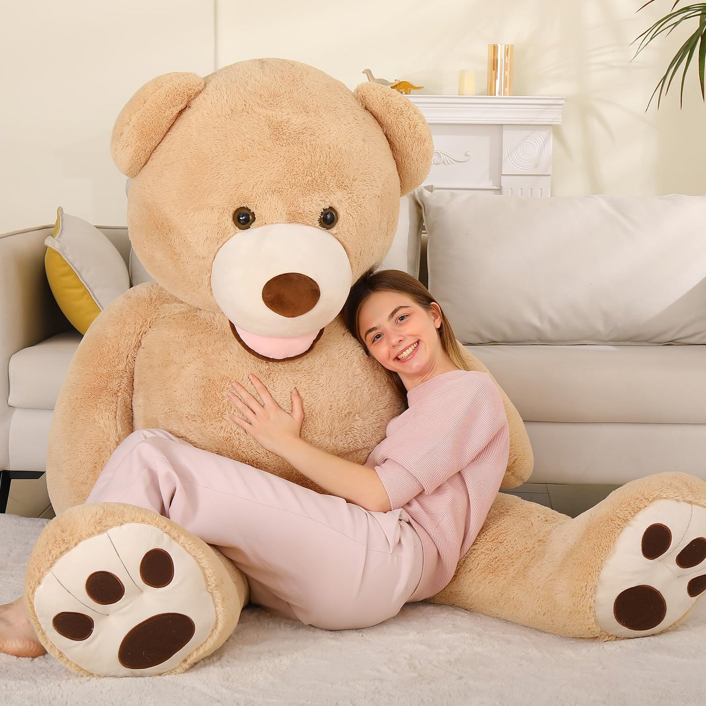 MaoGoLan Giant Teddy Bear Stuffed Animal, 10 Feet Tall, Jumbo Size Plush, Charming and Fluffy for Decorations, Celebrations, Valentine's Day