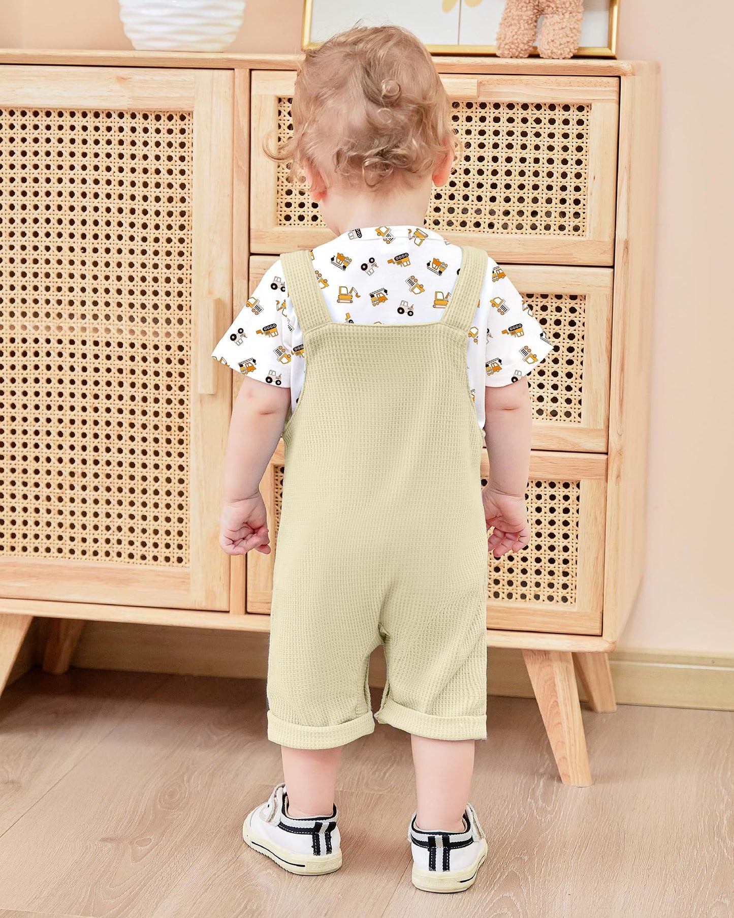 ZOEREA Toddler Baby Boys Clothes Summer Outfit Stripe T-Shirt and Shortall Romper Set Cute Jumpsuit Solid Color 6M-4T