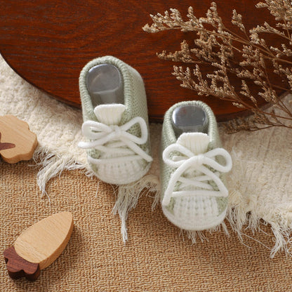 DovFanny Baby Booties Newborn Baby First Shoes Cozy Warm Knit Soft Booties for Toddler Infant Boy Girl