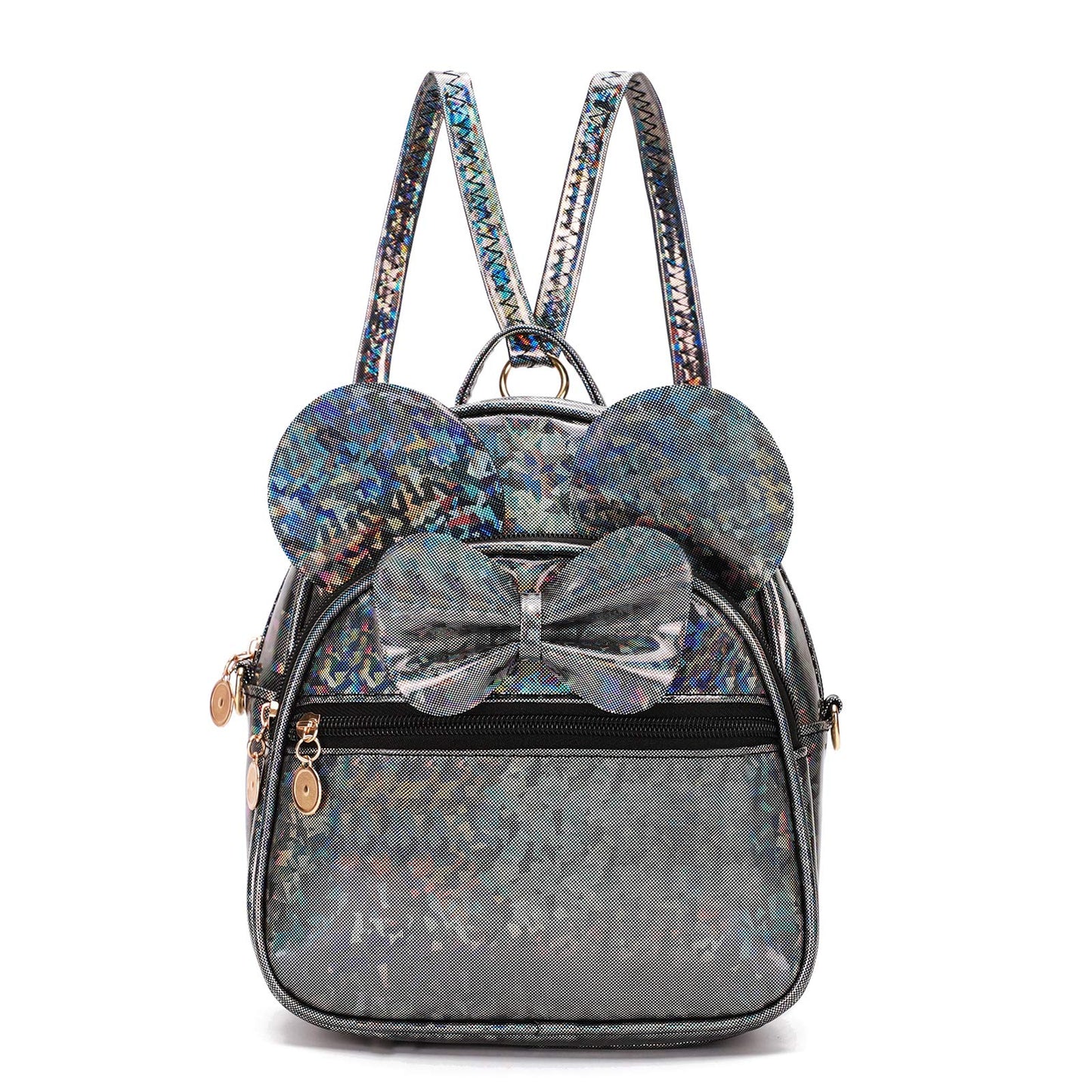 KL928 Girls Bowknot Polka Dot Cute Mini Backpack Small Daypacks Convertible Shoulder Bag Purse for Women