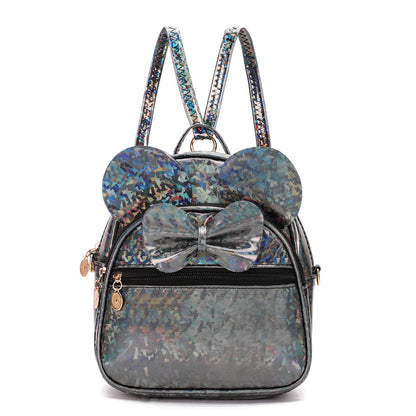 KL928 Girls Bowknot Polka Dot Cute Mini Backpack Small Daypacks Convertible Shoulder Bag Purse for Women
