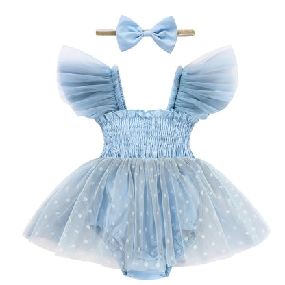 Baby Girl Clothes Infant Tulle Romper Ruffe Sleeveless Bodysuit Baby Girl Outfits Infant Girl Dress 0-18M