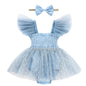 Baby Girl Clothes Infant Tulle Romper Ruffe Sleeveless Bodysuit Baby Girl Outfits Infant Girl Dress 0-18M